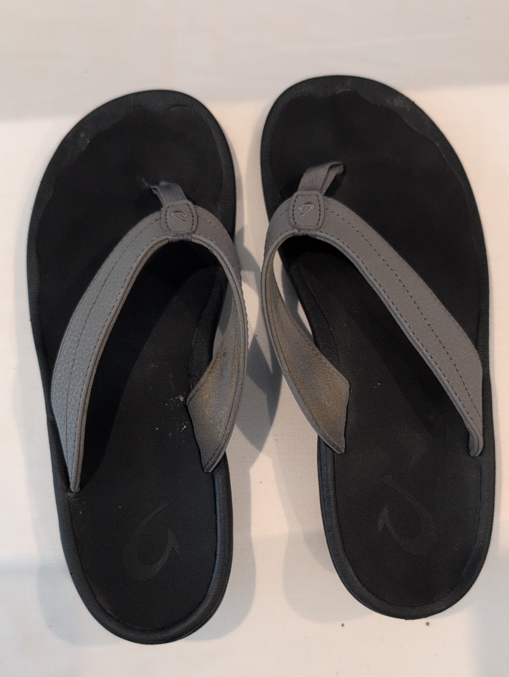 OluKai Black and Gray Women's Flip Flop Sandals